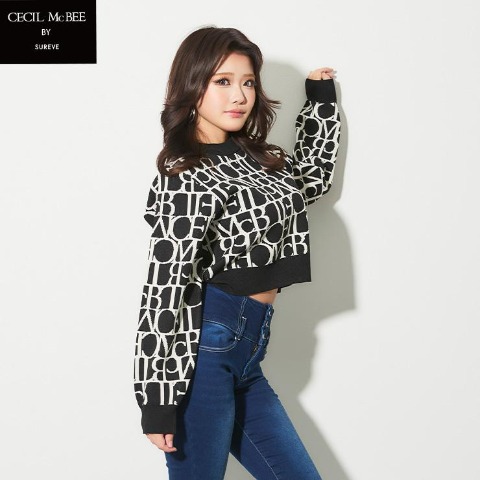 レディース　総ロゴニットプルオーバー（CECIL McBEE×SUREVE）