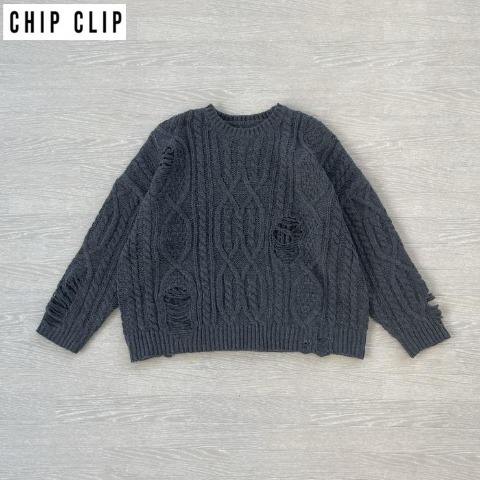 レディース　ダメージニットプルオーバー（CHIP CLIP×はる）