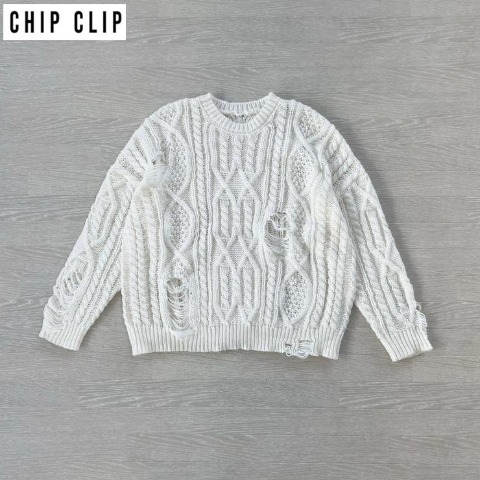 レディース　ダメージニットプルオーバー（CHIP CLIP×はる）