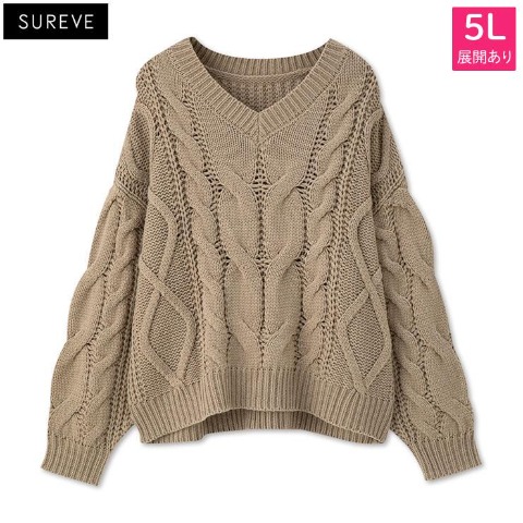 レディース　ケーブルニットプルオーバー （SUREVE）