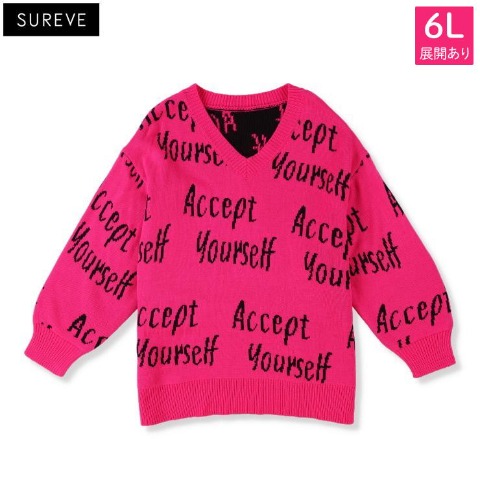 レディース　総柄ニットプルオーバー (SUREVE)