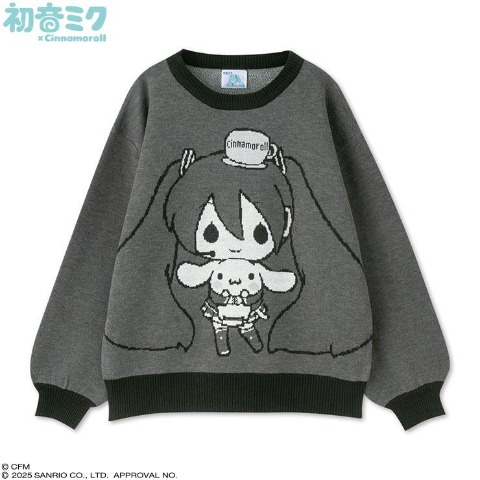 レディース　ニットプルオーバー（初音ミク×シナモロール）