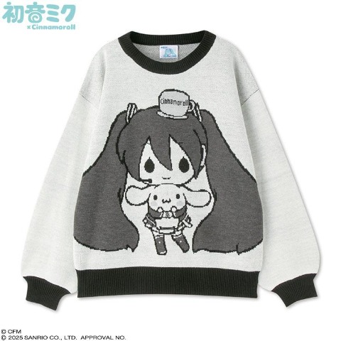 レディース　ニットプルオーバー（初音ミク×シナモロール）