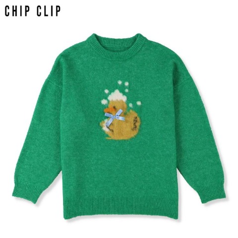 レディース　アヒル柄ニットプルオーバー（CHIP CLIP）