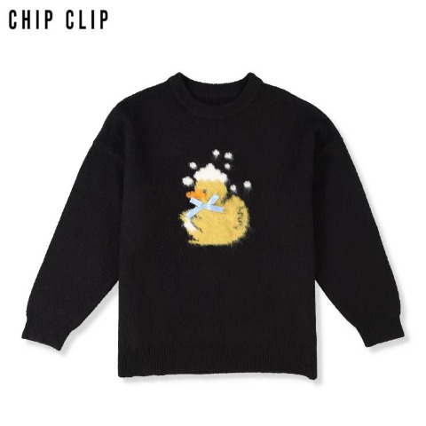 レディース　アヒル柄ニットプルオーバー（CHIP CLIP）