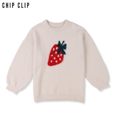 レディース　イチゴ柄ニットプルオーバー（CHIP CLIP）