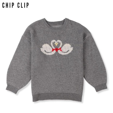 レディース　白鳥柄ニットプルオーバー（CHIP CLIP）