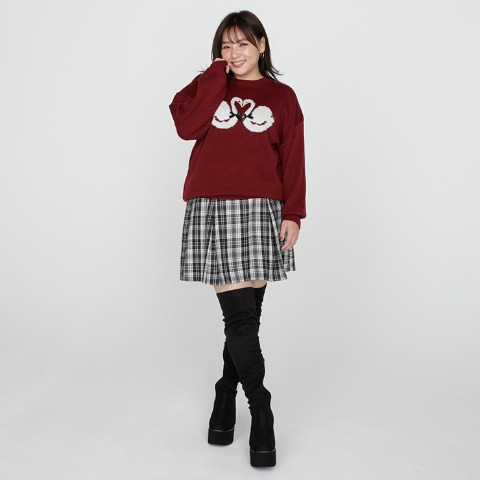 レディース　白鳥柄ニットプルオーバー（CHIP CLIP）