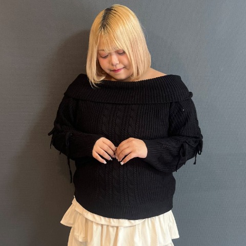 レディース　ケーブルニットプルオーバー（あいちゃん×CHIP CLIP）