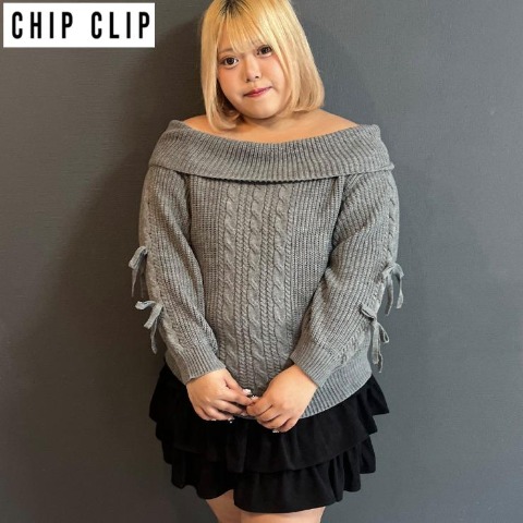 レディース　ケーブルニットプルオーバー（あいちゃん×CHIP CLIP）