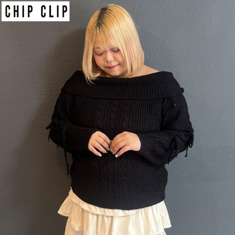レディース　ケーブルニットプルオーバー（あいちゃん×CHIP CLIP）
