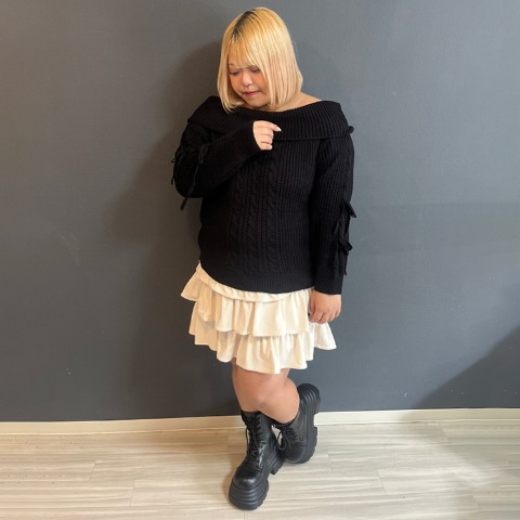 レディース　ケーブルニットプルオーバー（あいちゃん×CHIP CLIP）