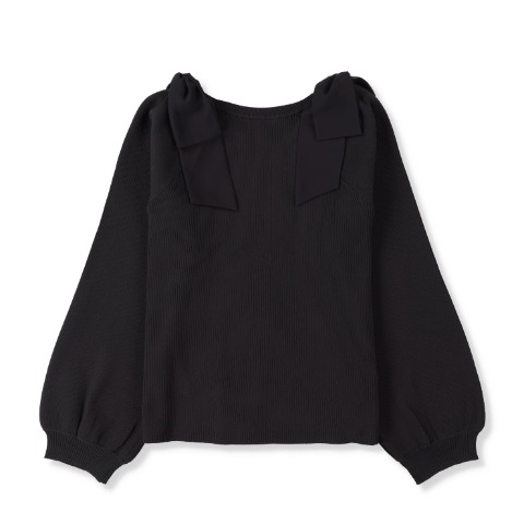 レディース　肩リボンニットプルオーバー（SUREVE）