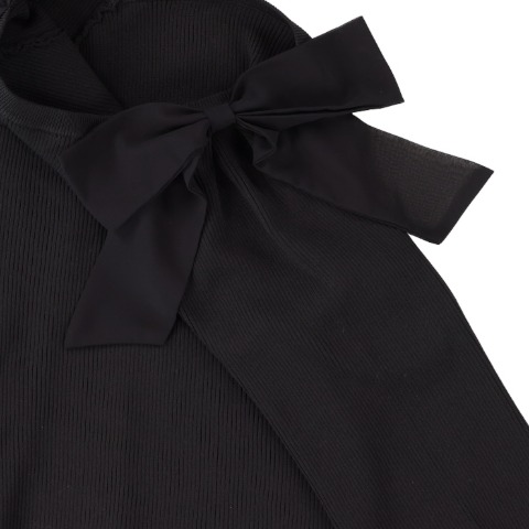 レディース　肩リボンニットプルオーバー（SUREVE）