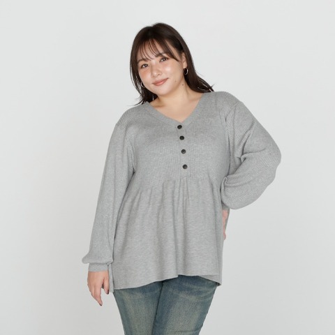 レディース　ペプラムニットプルオーバー（SUREVE）