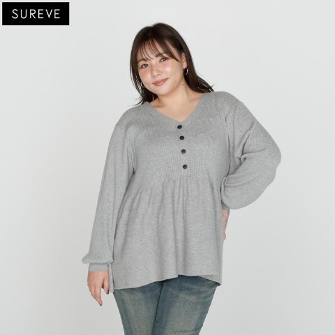 レディース　ペプラムニットプルオーバー（SUREVE）