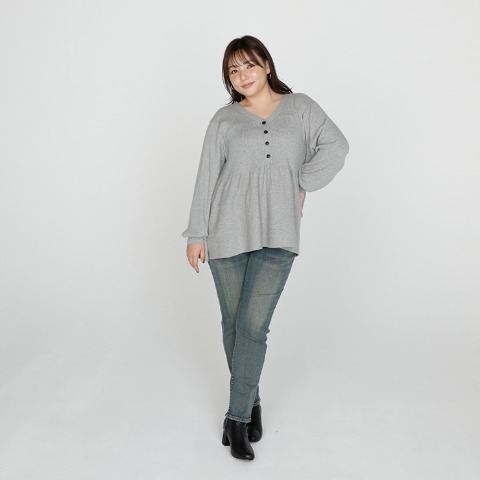 レディース　ペプラムニットプルオーバー（SUREVE）