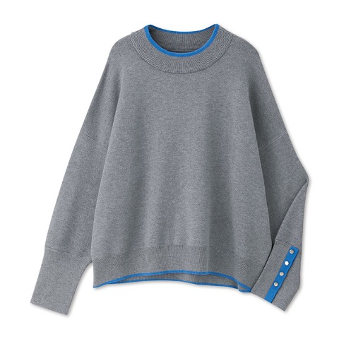 レディース　袖ボタンニットプルオーバー（Denifits）