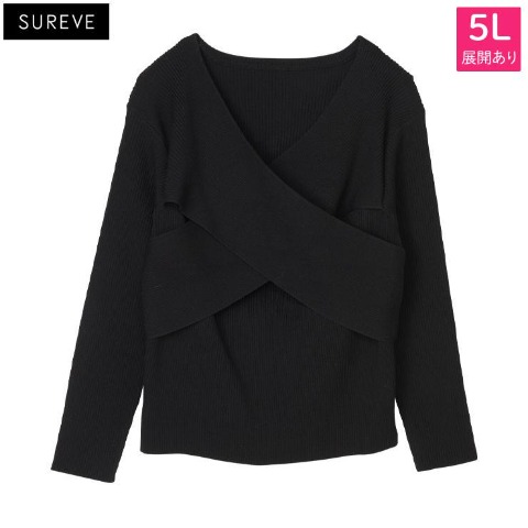 レディース【3L～5L】　カシュクールニットプルオーバー (SUREVE)