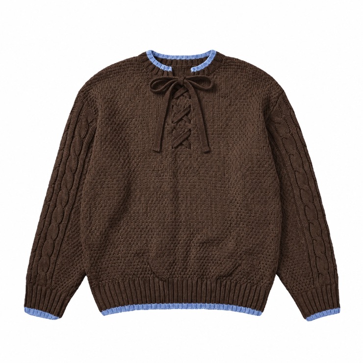 美品 FOXEY Abeille アベイル パフスリーブ ニットトップス 38 レディース【3L・4L】 レースアップニットプルオーバー（CHIP CLIP