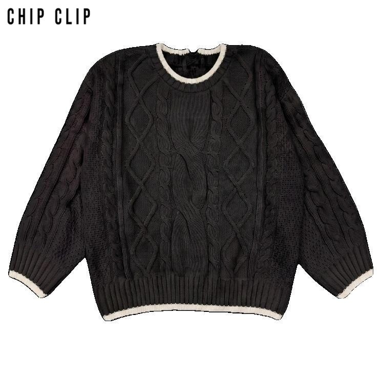 レディース【3L・4L】 レースアップニットプルオーバー（CHIP CLIP