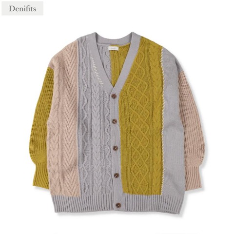 レディース　切り替えVネックカーディガン（Denifits）