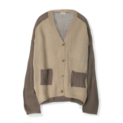 レディース　配色ニットカーディガン（Denifits）