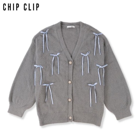 レディース　リボンニットカーディガン（CHIP CLIP）
