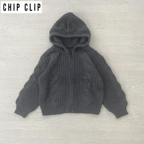レディース　ケーブルニットジップパーカ（CHIP CLIP×はる）
