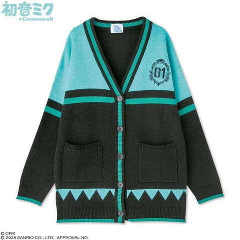 レディース　ニットカーディガン（初音ミク×シナモロール）