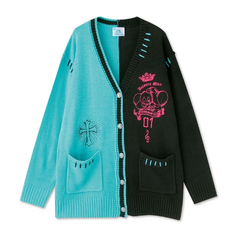 レディース　ニットカーディガン（初音ミク×シナモロール）