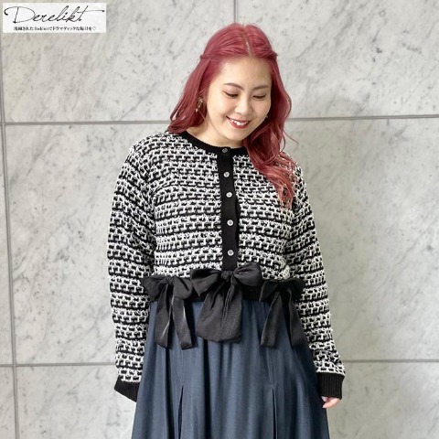 レディース【2L～4L】　ニットカーディガン（Derelikt×安藤うぃ）