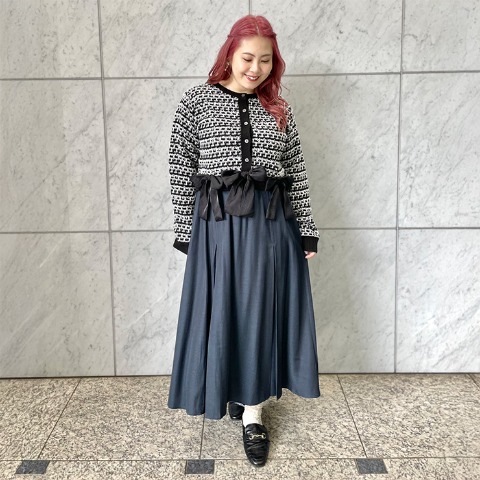 レディース【2L～4L】　ニットカーディガン（Derelikt×安藤うぃ）