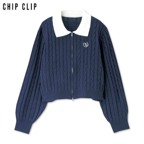 レディース　ニットジップジャケット（CHIP CLIP）