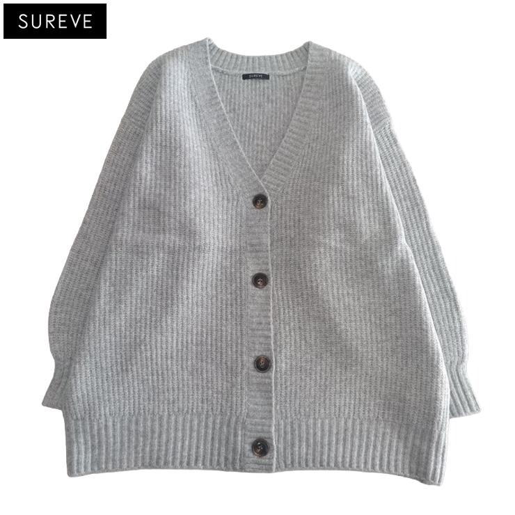 STONE  グレー ニットカーディガン レディース【3L・4L】 ニットカーディガン（SUREVE） | アベイル