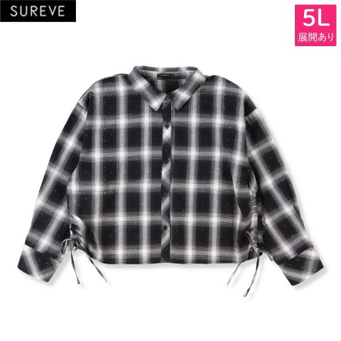 レディース　装飾使いチェックシャツ（SUREVE）