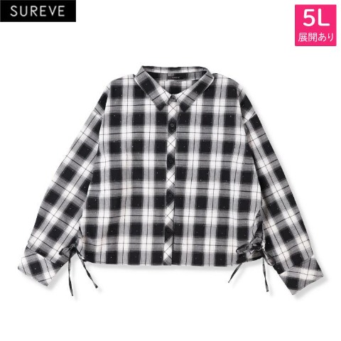 レディース　装飾使いチェックシャツ（SUREVE）