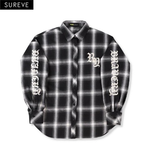 レディース　袖ロゴ使いチェック柄シャツ（TGC×egg×SUREVE）