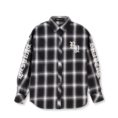 レディース　袖ロゴ使いチェック柄シャツ（TGC×egg×SUREVE）
