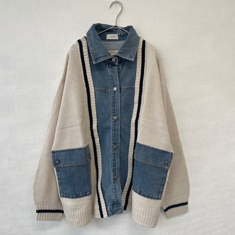 レディース　切替ニットカーディガン（Denifits）