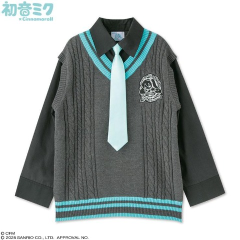 レディース　ネクタイ付プルオーバー（初音ミク×シナモロール）