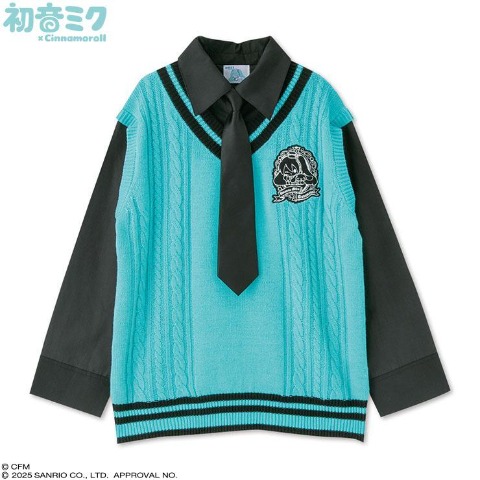 レディース　ネクタイ付プルオーバー（初音ミク×シナモロール）