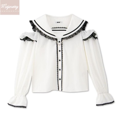 レディース　肩開きブラウス（えすちゃん×majoretty）