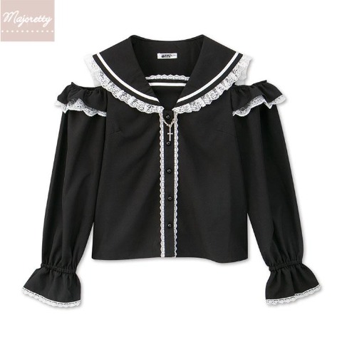 レディース　肩開きブラウス（えすちゃん×majoretty）