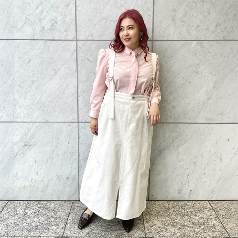 レディース【2L～4L】　ネクタイ付きシャツ（Derelikt×安藤うぃ）