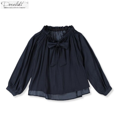レディース【2L～4L】　リボンブラウス（Derelikt×安藤うぃ）