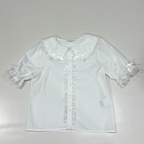 レディース　5分袖ブラウス（まゆろん×majoretty）