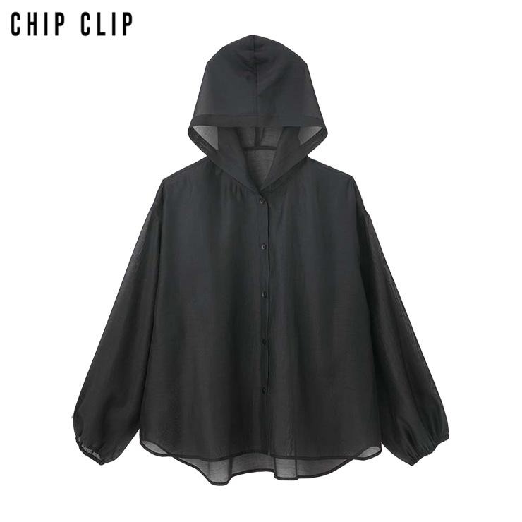 レディース【3L・4L】 シアーフードシャツ（CHIP CLIP） | アベイル