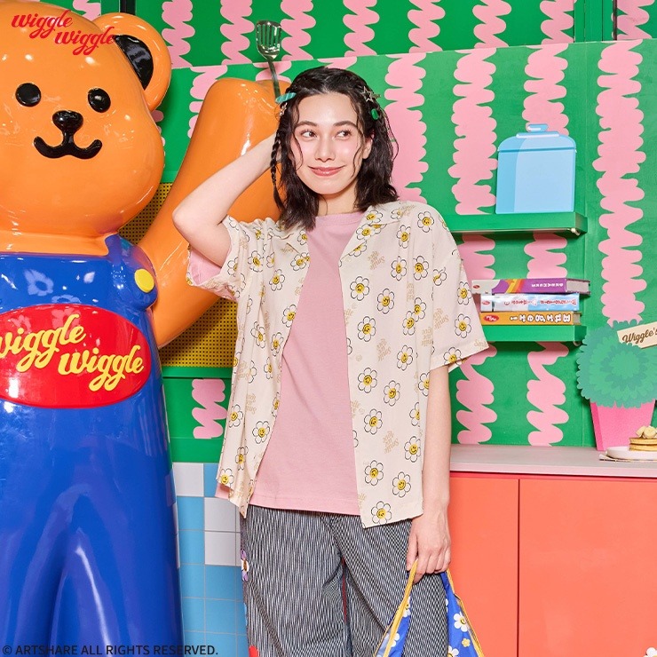 らてページ リバティ柄 開襟シャツ I am I in fact 開襟えりリバティプリント花柄シャツ[品番：MJNW0000931]｜me Jane