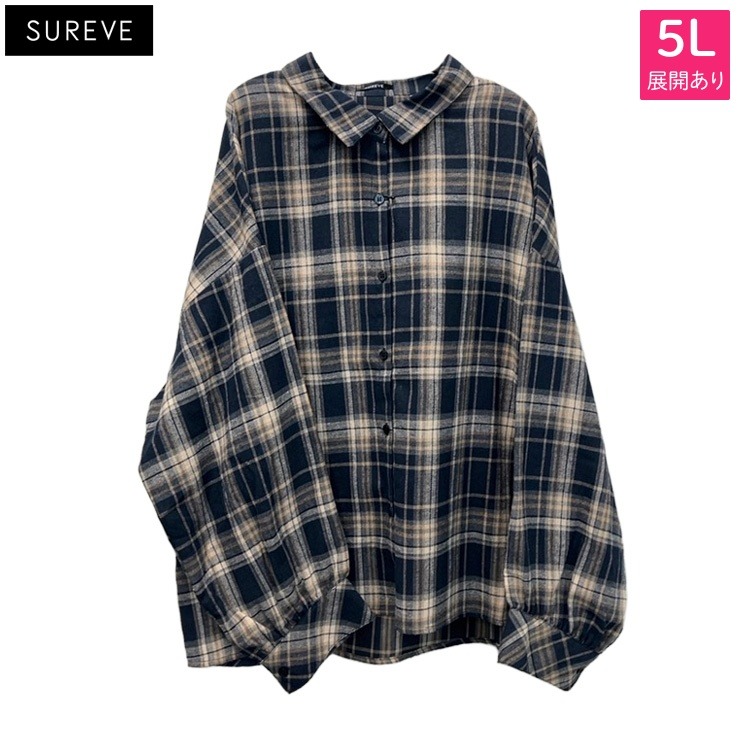 レディース【3L～5L】 チェック柄シャツ（SUREVE） | アベイル